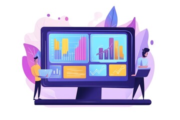 Obraz premium Data analysis, business dashboard, charts