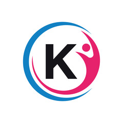 Success Logo combine with letter K vector template