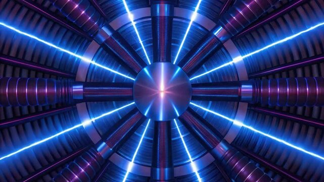 Close-up image of superconducting magnets in operation, showcasing their unique features and technology.