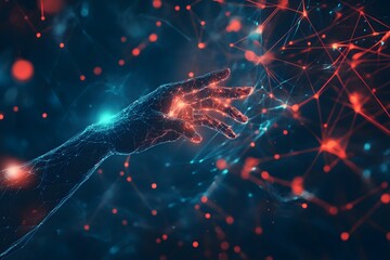 Reaching Hand Digital Art, Network Connection