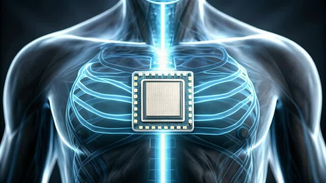 A biochip designed for monitoring cellular activity in futuristic technology applications.