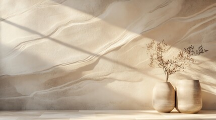Muted sandstone wall with an inviting warm feel