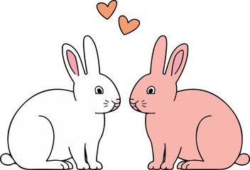 Two Rabbits in Love
