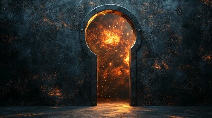 Cosmic Keyhole: A Glowing Portal