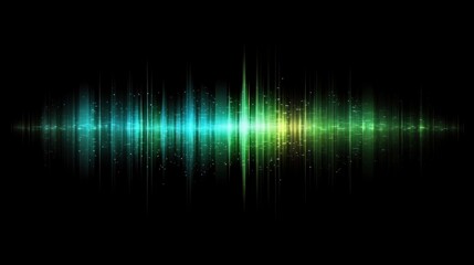 Fototapeta premium Abstract sound wave visualization in vibrant teal and gold.