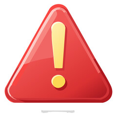 Alert Icon red attention alarm danger warning sign 3d illustration