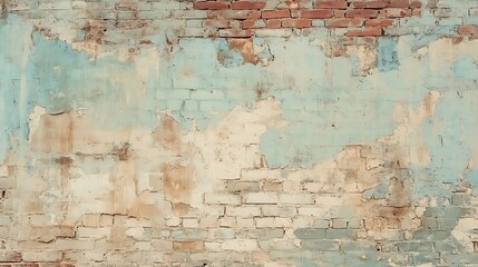Obraz premium Muted vintage brick wall with a soft aged patina
