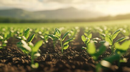 Green plants growing in field