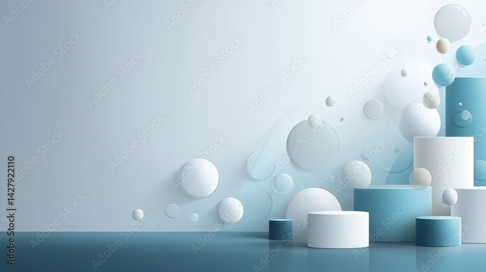 Aufkleber clean mockup design for oil industry presentation background showcasing circular forms and a calming