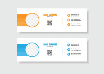 Corporate email signature template design with layout.