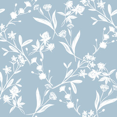 Seamless pattern with meadow flowers Summer mood
