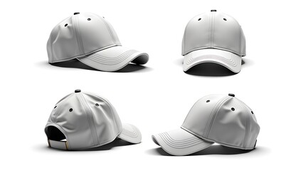 Blank gray baseball caps grid display