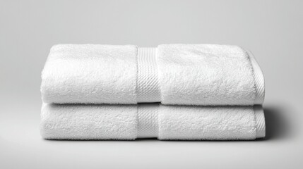 Soft White Bath Towels, Stacked