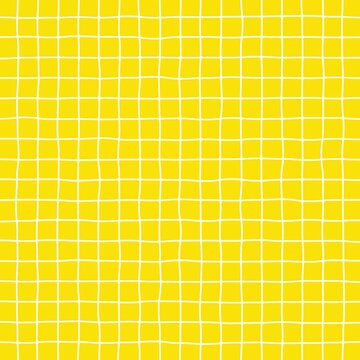 手描き風の白い線がカクカク動く方眼紙のシンプルな背景のループ動画（黄色）【正方形ビデオ】