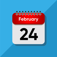 Minimalist Daily Calendar Template – February Date Icon Illustration