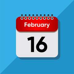 Minimalist Daily Calendar Template &ndash; February Date Icon Illustration