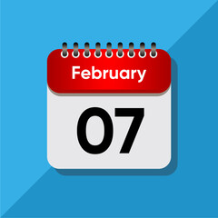 Fototapeta premium Minimalist Daily Calendar Template – February Date Icon Illustration