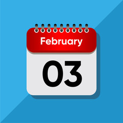 Minimalist Daily Calendar Template &ndash; February Date Icon Illustration