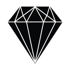 Diamond flat icon, Diamond vector silhouette, diamond Art & Illustration