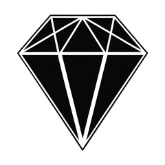 Diamond flat icon, Diamond vector silhouette, diamond Art & Illustration