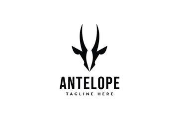 simple antelope head logo design, logo icon vector illustration