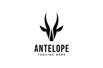 Obraz premium simple antelope head logo design, logo icon vector illustration