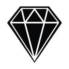 Diamond flat icon, Diamond vector silhouette, diamond Art & Illustration
