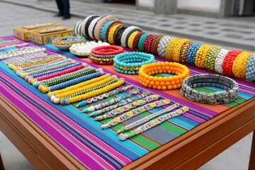 A market selling handmade crafts created from repurposed materials