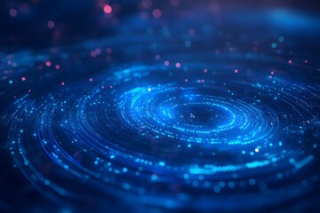 Abstract Glowing Blue Circular Design