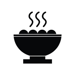Silhouette of a bowl filled with food