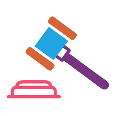 Gavel and Sound Block - Legal Court Auction Icon
