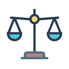 Vector illustration of scales of justice on a black background