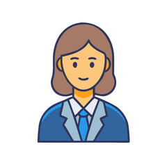 Businesswoman Icon: Professional Woman in Suit, Avatar, and User Profile