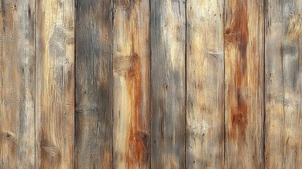 Naklejka premium Aged Wooden Plank Wall Texture with Varied Tones
