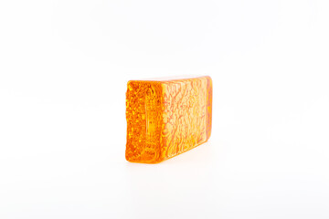 Orange Glass Blocks Isolated on White Background – Bold Interior Statement and Modern...