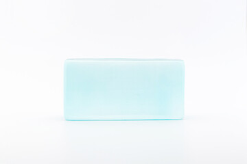 Light Blue Glass Block Isolated on White Background – Modern Interior and Architectural Design