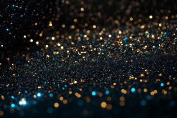 Abstract background glitter lights blue and gold
