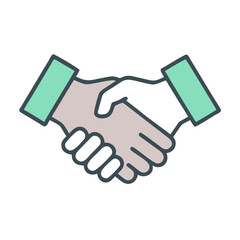 Diverse Handshake Icon: Partnership, Agreement, Collaboration on Black Background