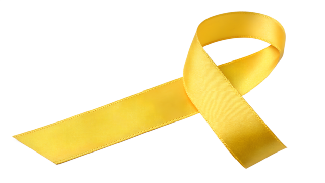 yellow ribbon isolated on transparent background | yellow ribbon isolated on white background | Yellow Awareness Ribbon Isolated on White | Emblem of Awareness, Celebration, and Design Decoration
