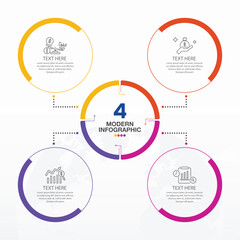 Circle 4 option infographic