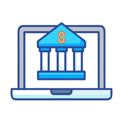 Online Banking on Laptop: Digital Finance, E-commerce, and Technology Concept