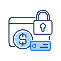 Secured Online Payment: Credit Card, Lock, and Dollar Sign Icon