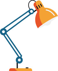 Adjustable Desk Lamp for Study or Work - Flat Vector Illustration