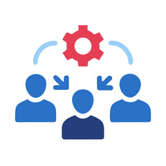 Team Collaboration with Cogwheel: Connection, Management, and Productivity Illustration