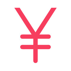 Red Yen Sign Isolated on Black Background for Currency and Finance Concepts