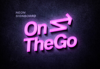 Purple Neon Sign Mockup