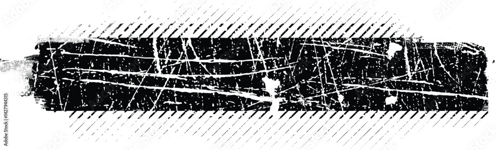 Aufkleber Grunge textured banner with rough edges. Speckled texture. Overlay grunge texture . Simply place texture over any object to create grunge effect . Banner with scratched surface for your design. 