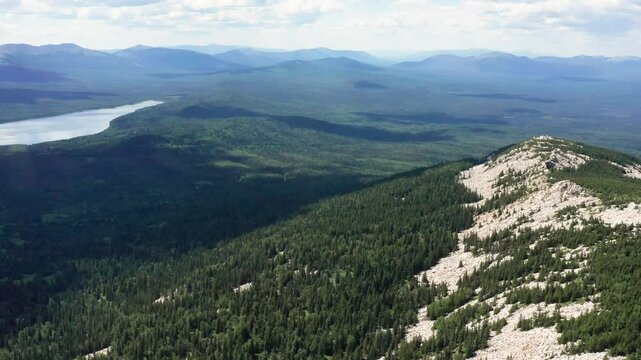 Southern Urals, Zyuratkul National Park: Zyuratkul Ridge. Aerial view.