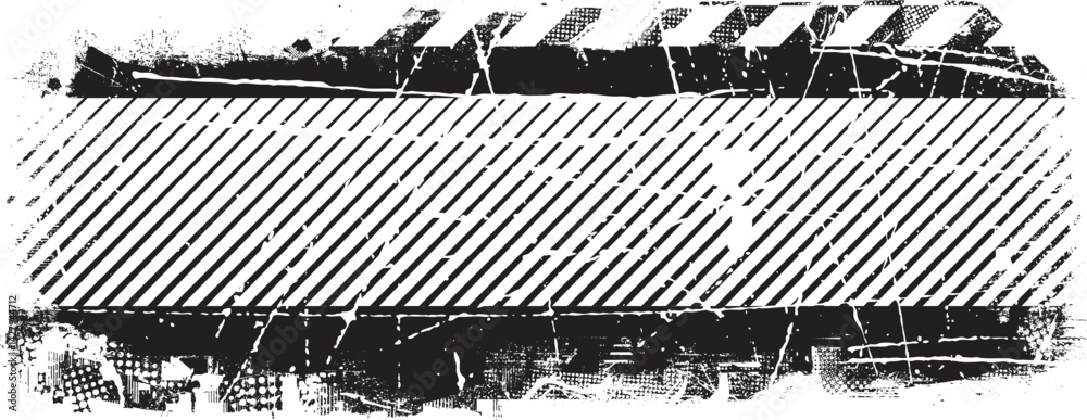 Aufkleber Grunge textured banner with rough edges. Speckled texture. Overlay grunge texture . Simply place texture over any object to create grunge effect . Banner with scratched surface for your design. 