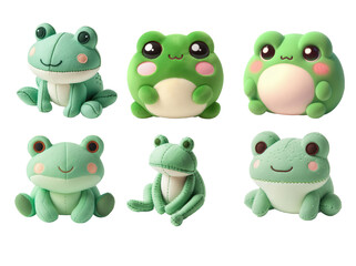 Adorable frog plushies showcasing delightful designs